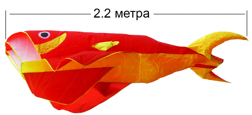 Бескаркасный воздушный змей Красная Касатка, 2.2 метра от ФКайт