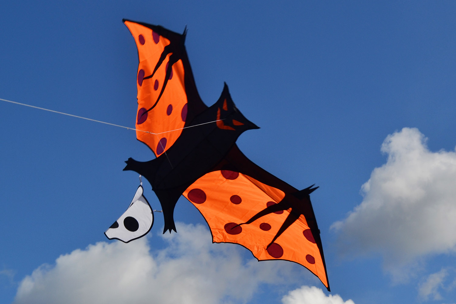 Змей воздушный  Оранжевый крылан с лентами от ФКайт
